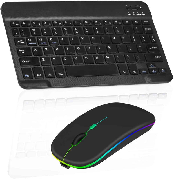 Rechargeable Bluetooth Keyboard and Mouse Combo Ultra Slim for Samsung Galaxy Tab S7 FE and All Bluetooth Devices