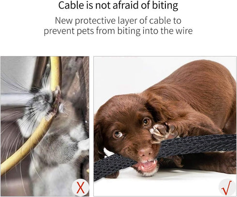 Black PET Expandable Sleeving, Cord Protector Wire Loom Tubing for USB Charger Cable, Power Cord, Audio Video Cable