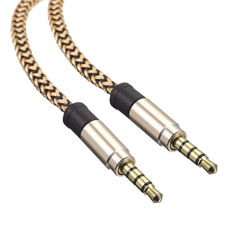 MECCANIXITY Aux Cable 3.5mm Male to Male, 5Ft Nylon Braided Hi-Fi Stereo Sound Cord for Earphones, Speakers