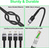 MTAKYI 1.8M/6Ft Multi 4 in 1 USB Universal iPhone Charging Cable, Lightning2+Type C+Micro USB Long Nylon Braided