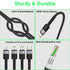 iPhone Charging Multi 4-in-1 USB Long Cable, 3M/10Ft Nylon Braided Universal Charger for iPhone/Samsung/LG/Pixel