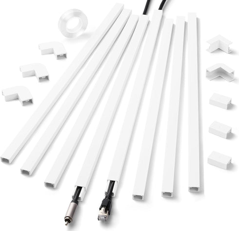 Cord Hider Wall for One Cord - 136in Cable Cover for Wires on Wall, Easy Install Cable Management