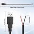 MEIRIYFA USB 2.0 Pigtail Cable Male Plug, 2 Pin Open End Bare Wire, 1M Power Extension Cable, 5 PCS