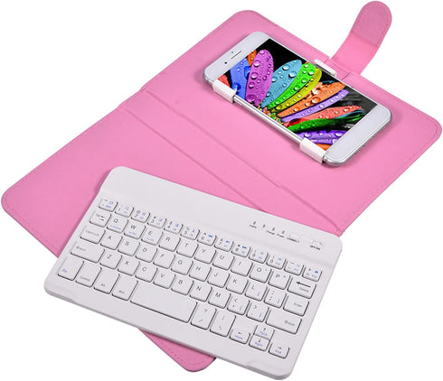 VBESTLIFE Universal Bluetooth Keyboard Sleeve with Stand, Compatible with 4.5''-6.8'' Cellphones for Android, iOS,
