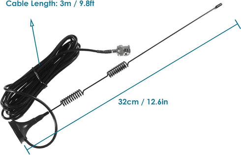 AEDIKO 4pcs 20-1300MHz Police Scanner Antenna - HF VHF UHF Ham Radio BNC Male Antenna for Radio Shack Police Radio