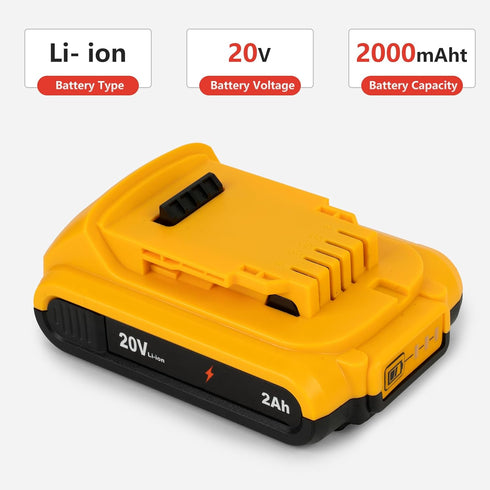 20V 2000mAh Replacement Battery for DEWALT Electric Garden Tools, Compatible with Original Charger