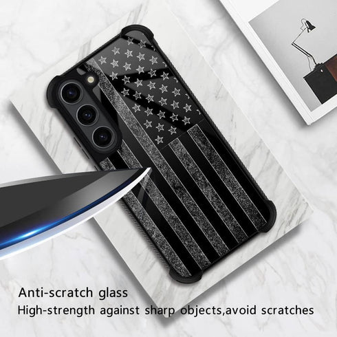 ZHEGAILIAN Case Compatible with Samsung Galaxy S23 Case,Gray Flag Case for Samsung Galaxy S23 5G for Boy Men,Pattern Design Shockproof Anti-Scratch Case for Samsung Galaxy S23 6.1-inch
