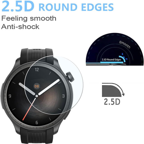 Compatible Screen Protector for Amazfit Balance (2023 New GTR) - 3 Pack SmartWatch 9H Tempered Glass Film, Clear