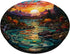 Sunset Stained Glass Mosaic Landscape Scene PopSockets Swappable PopGrip
