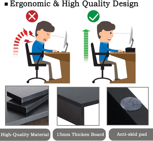 Riser-2 Pack, 2 2 TEAMIX Wood Monitor Stand Tier Adjustable Monitor Stand Dual Monitor Riser for Monitors/Laptop/PC