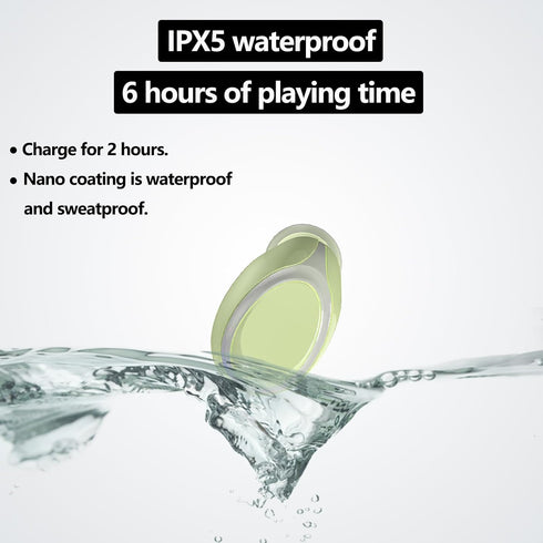 Bluetooth Earpiece, 6 Hours Play Time, Single Bluetooth Earbud, Waterproof Headphones for Car Business (Green)