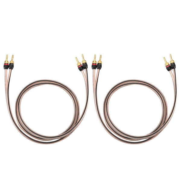 M-JP10 1pair Set Speaker Wire with 24k Gold Plated Connectors, 10AWG 5N OFC, 1.5M Length