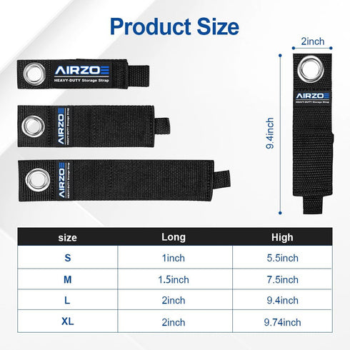 AIRZOE Blue Wool Heavy Duty Storage Cable Straps, 13-inch (6 Pack), Lock Style