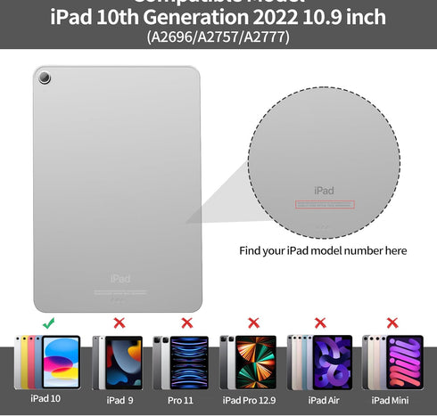 KENKE iPad 10th Generation Case with Detachable Wireless Keyboard, 10.9 inch 2022