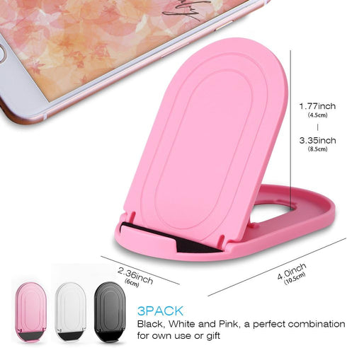 Cell Phone Stand 3Pack - Portable Foldable Desktop Holder, Adjustable Multi-Angle Cradle for iPad, iPhone