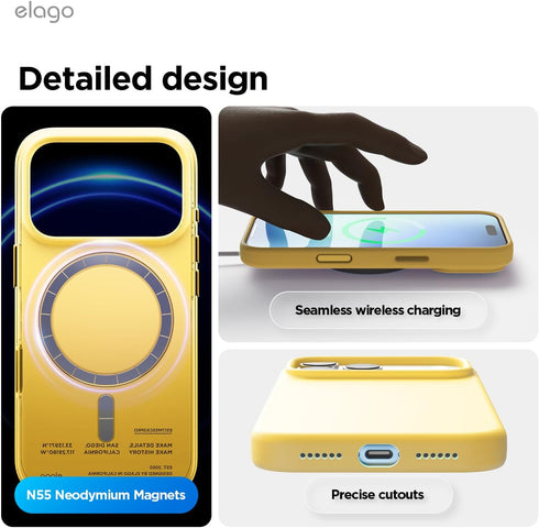 elago 17 6.9 inch for iPhone Pro Max Case, Premium Magnetic Silicone Case, Compatible with MagSafe, Liquid Silicone