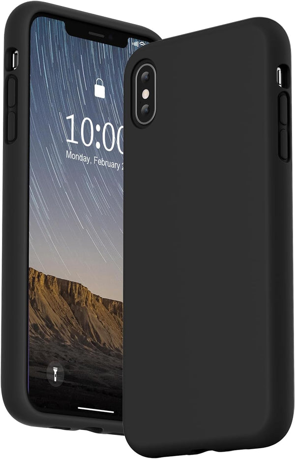 SURPHY iPhone Xs Max Case, Thickened Liquid Silicone Phone Case, Black, Designed for 6.5 Inch iPhone Xs Max