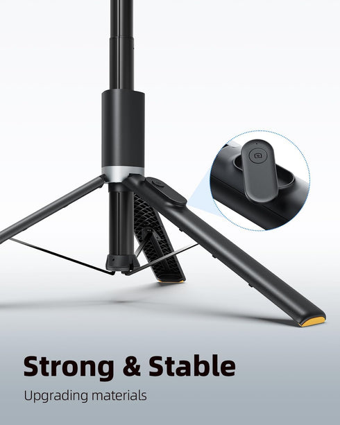 TODI 63" All-in-1, Cell Phone Selfie Stick Tripod, Portable Tripod for iPhone with Wireless Remote, Extendable
