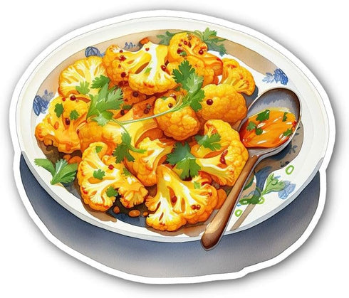 Altok PicDesign Set of 3 - 3 INCH - Roasted cauliflower florets - Sticker