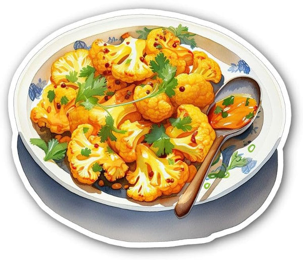 Altok PicDesign Set of 3 - 3 INCH - Roasted cauliflower florets - Sticker