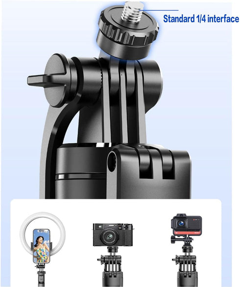 Tengsun 67" 360Rotation Phone Tripod & Selfie Stick Travel Tripod for iPhone Selfies, with Phone Holder Extendable
