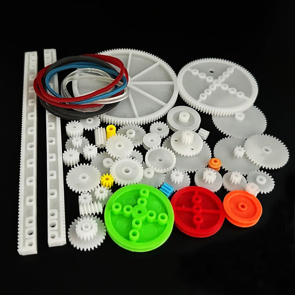 URIMPAVIDO 51PCS Plastic Gear Kit Single Gear Crown Gear Belt Pulley for RC