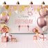 Large Rose Gold Balloons Birthday Decorations Banner Backdrop Theme Poster for Women Girls Party Supplies Decor