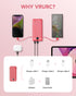 VRURC 10000mAh Portable Charger with Built-in Cables and AC Wall Plug, Compact Lightweight Power Bank for Smartphones,