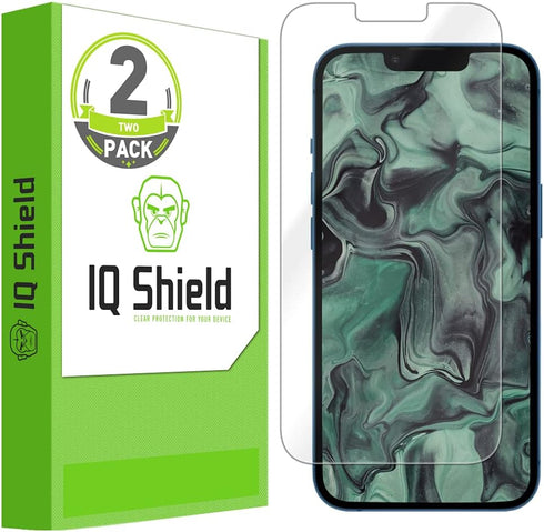 IQShield Anti-Bubble Clear TPU Film Screen Protector for Apple iPhone 13 (6.1 inch) - 2-Pack