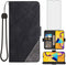 Asuwish Wallet Case for Samsung Galaxy M30s M21, Leather Flip Card Holder with Tempered Glass Screen Protector - Black