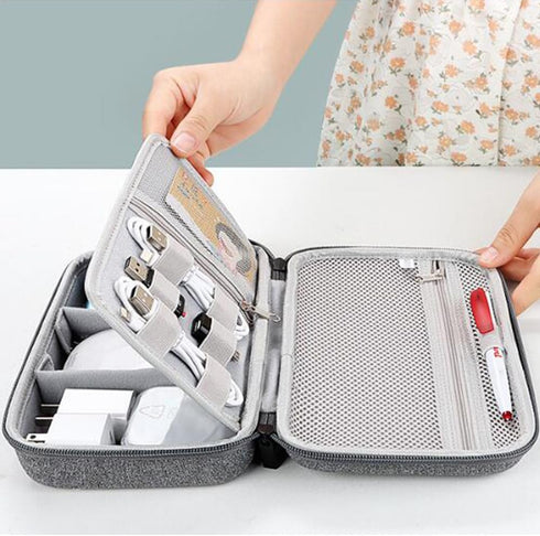 Hard Electronic Organizer Travel Bag, Waterproof Shockproof Case for Power Bank, Adapters, Chargers, Cables, Flash
