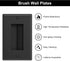 Iwillink Brush Wall Plate (2 Pack), Cable Pass Through Insert for Wires, Single Gang Access Strap for HDTV