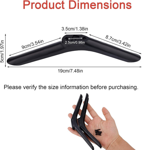 Goktvai 2pcs 32in/81cm, Universal TV Stand Legs for Black TV Mounting Brackets Replacement with Screws Easy Install