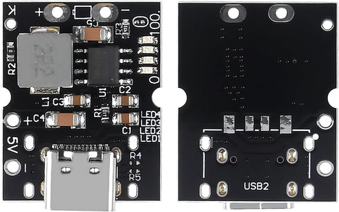 JUZITAO 12PCS 5V 2A Type-C USB Step-Up Power Module Boost Converter Lithium Battery Charging Protection Board with LED
