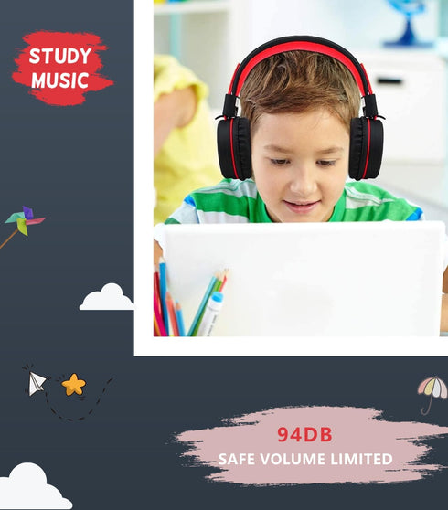 94dB Bywulanda Upgrade USB Type C Kids Headphone for School, Safe Volume Limited, HD Stereo Sound, Foldable Lightweight