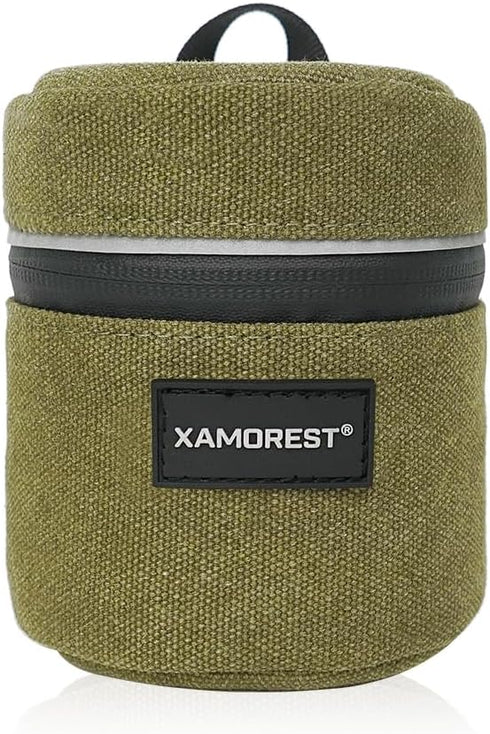 Camera Lens Case Lens Bag Compatible (3.15" x 3.15"(Canvas, Green))