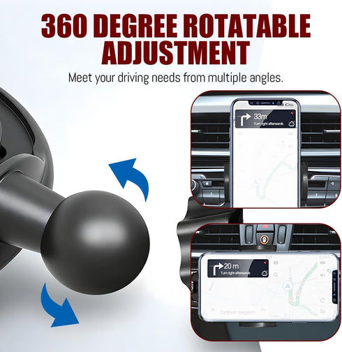 Zpana 360 Car CD Slot Phone Holder, Rotatable Anti-Vibration Sturdy CD Player Vehicles Cellphone Mount, Single-Press