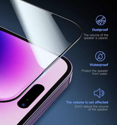 MAGIC JOHN iPhone 14 Pro Max 6.7" Tempered Glass Screen Protector 2 Pack, Bubble Free, Dynamic Island Compatible, HD