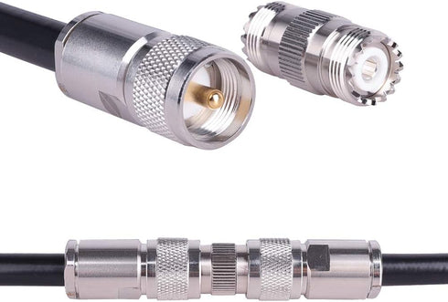 XRDS -RF 4PCS UHF Connectors, PL-259 Female to Female Adapter, S0-239 Coax Cable Connector