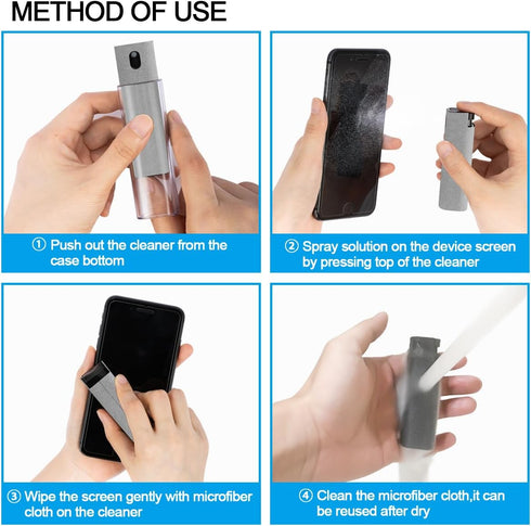 walrfid Screen Cleaner Touchscreen Mist Spray, Cleaning Kit for Electronic Smart Phone TV, Laptop, Tablet, PC, Computer