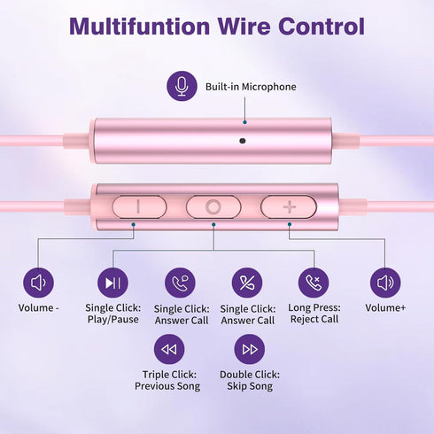 USB C Headphones for iPhone 15 Plus/Pro Max, Samsung S24+ S23 FE S22 S21 Ultra Flip, Magnetic Wired Earbuds Noise