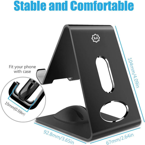 WixGear Phone Stand, Premium Phone Holder for iPhones, Android Smartphones & Mini Tablets Sturdy Metal Phone Stand