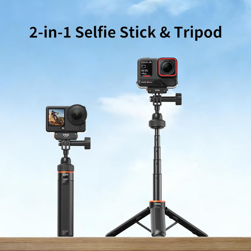 VRIG Express AC80 GoPro,360 6/5Pro/4/3,GoPro 13 12 11 10 VRIG Extenable Mini Camera Tripod for Portable Small Handle