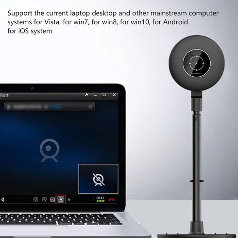 Sorandy 1080P Cmos Webcam, Adjustable USB HD Laptop Webcam for Computers, Webcam with Telescopic Pole Adopts High