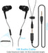 AGPTEK IPX8 Waterproof Black In-Ear Earphones with Coiled Cable & Stereo Audio Extension for Swimming.