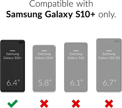 Oakxco Liquid Silicone Grip Phone Case for Samsung Galaxy S10 Plus, Soft Rubber TPU, Black, Slim Protective Cover for