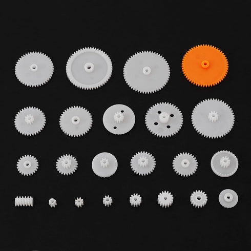 MovFlax 200 0.5 (200, 0.5 Pcs White Plastic Gears Module Gears for DC Motor DIY Model Toys RC Car Robot Gear