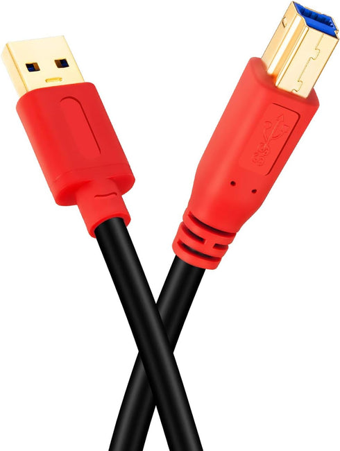 3.0 1Ft, (0.3M/1Ft) Tan QY USB Cable A Male to B Male Type A to B Male Compatible with Hard Disk