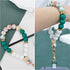 VICHUNHO Marble Silicone Beaded Phone Wrist Strap, Cellphone Lanyard with Tether Tab, Elastic Hands-Free Wristlet