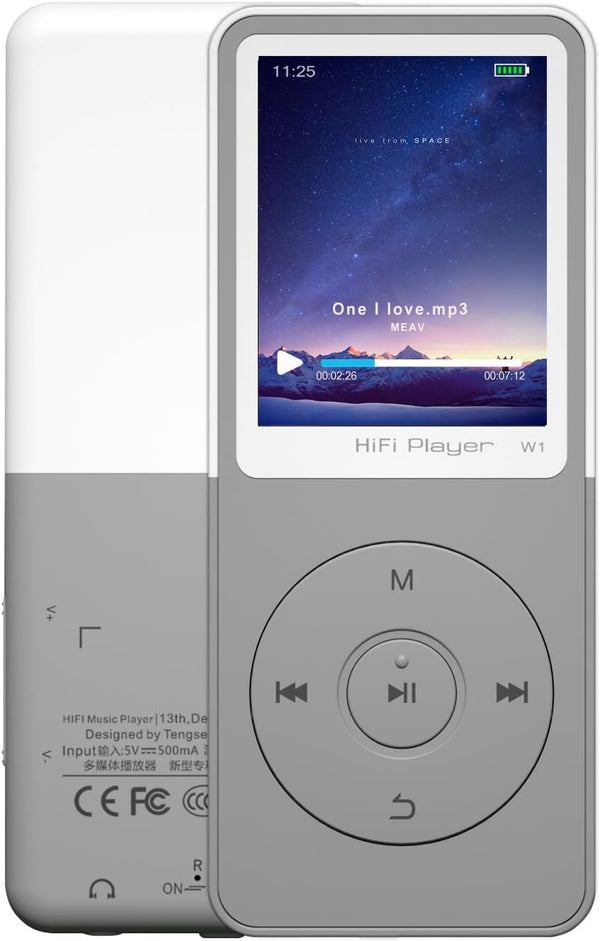 Tengsen Mp3 Player with Bluetooth,Music Player,Fm Radio,Video,Recording,Photo View,E-Book,HiFi Sound,Long Time Play,1.8" HD Screen